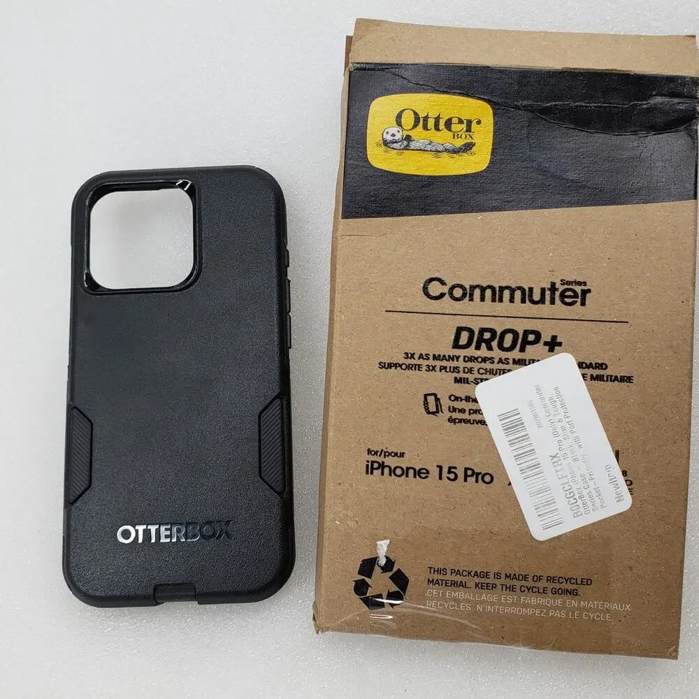 OtterBox Commuter Series Case for iPhone 15 Pro - Black Protective Cover
